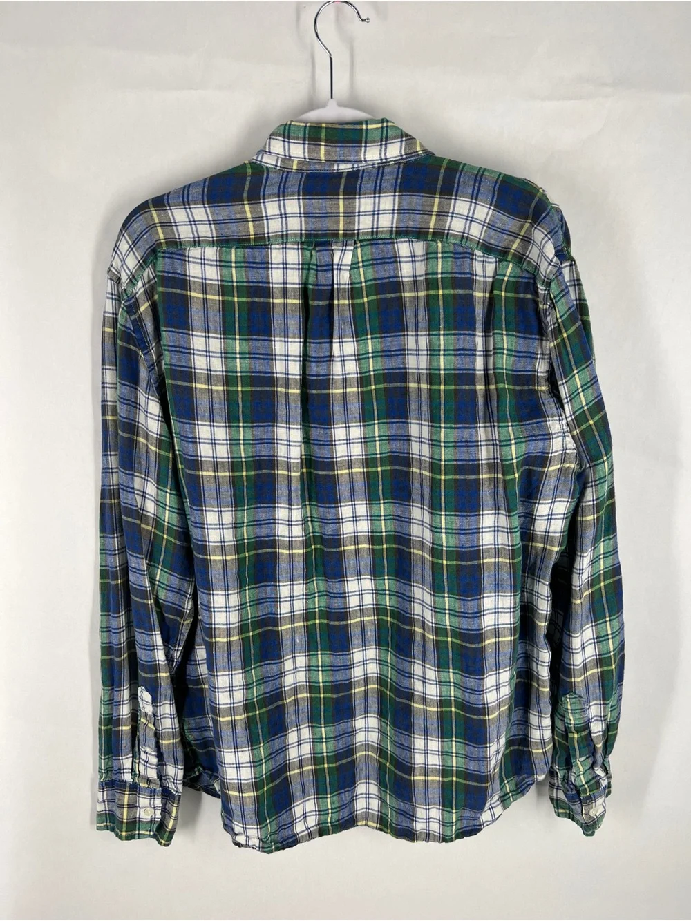 J.Crew Baird McNutt Irish Linen Plaid Button Down Shirt Slim Fit Size XL